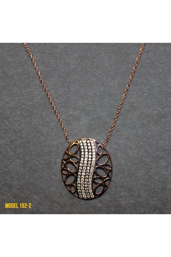 Kadın Gold Osmanlı Motif Oval Kolye