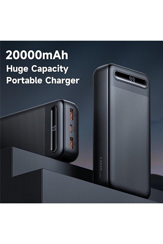 20000mah Powerbank Led Ekranlı 20.000 Mah Taşınabilir Şarj Cihazı Siyah Mc-4432