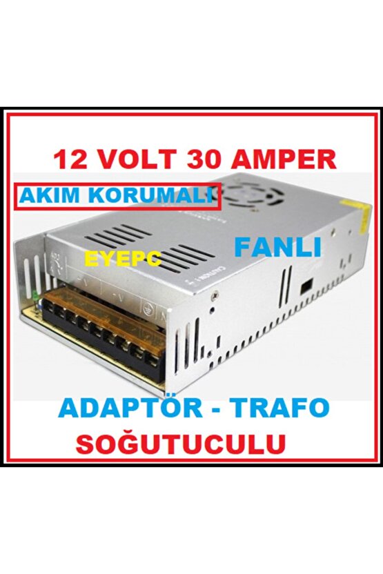 12 Volt 30 Amper Şerit Led Kamera Adaptörü Trafosu