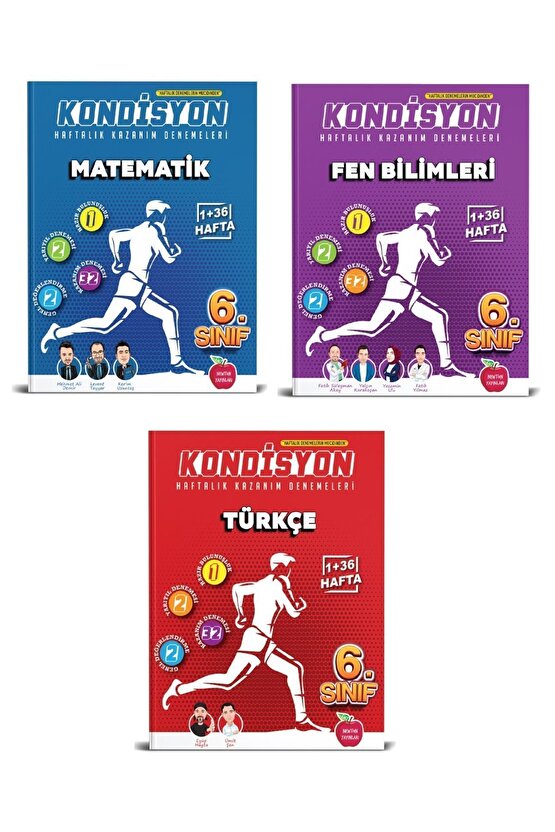 6.Sınıf Kondisyon Matematik Deneme + Fen Bilimleri + Türkçe Deneme Seti (3 Kitap)