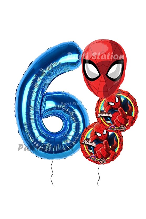 Spiderman Örümcek Adam Konsept 6 Yaş Doğum Günü Balon Set Spiderman Parti Balonları Spiderman Tema