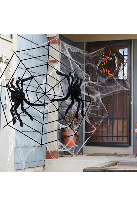 Halloween Cadılar Bayramı Örümcek Ağı Dekor Siyah 1.5 Metre Dekoratif Örümek Ağı