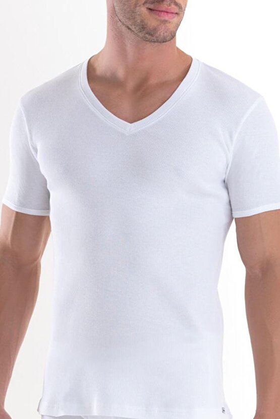 Erkek Beyaz Comfort Erkek T-shirt 9630