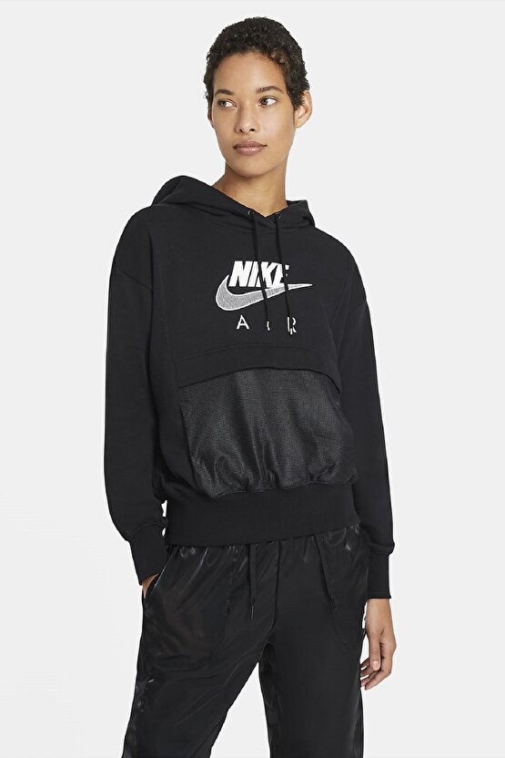 Air Sportswear Fleece Oversized Fit Hoodie Kapüşonlu Bol Sweatshirt