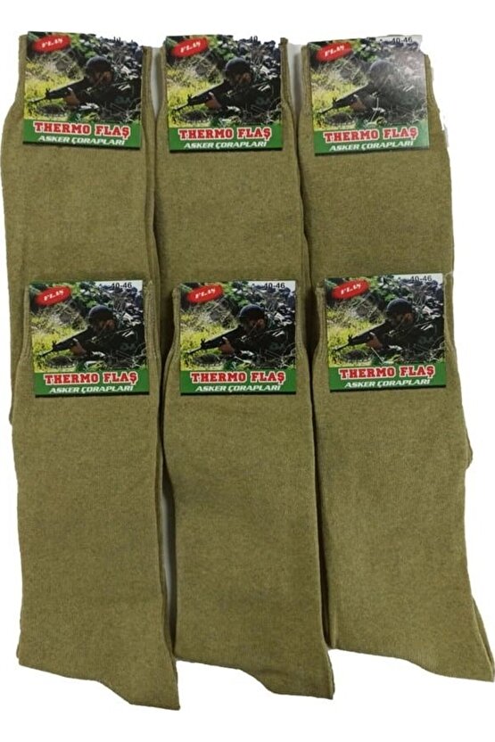 Asker Çorabı Penye Yeşil 6 Adet