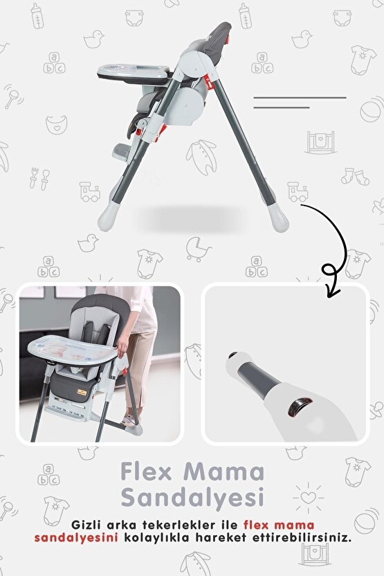 Bc 511 Flex Mama Sandalyesi Gri Asansörlü 6 Kademe