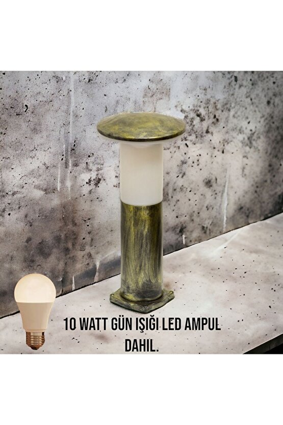 10 Watt Gün Işığı, Antik Eskitme 41 Cm, E27 Duylu Mantar Aplik, Bahçe, Çim, Teras, Duvar Armatürü