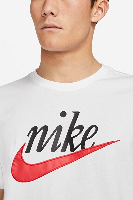 Sportswear Futura Swoosh Logo T Shirt Unisex Baskılı Tişört Beyaz