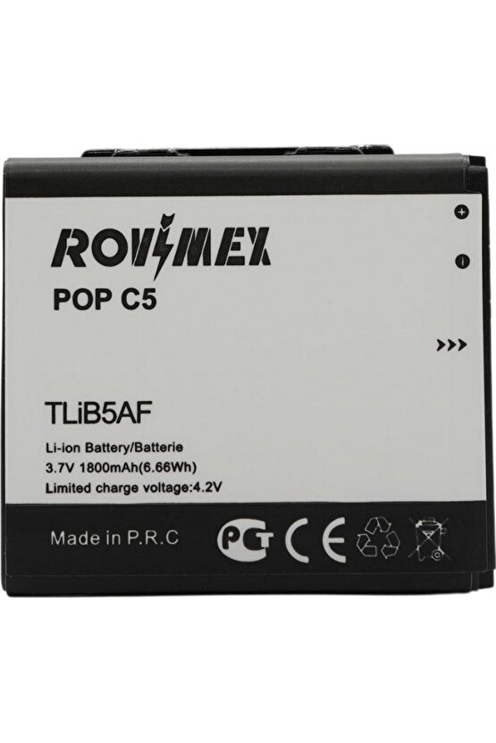 Alcatel Pop C5 Rovimex Batarya Pil Tlib5af ( Wifi )