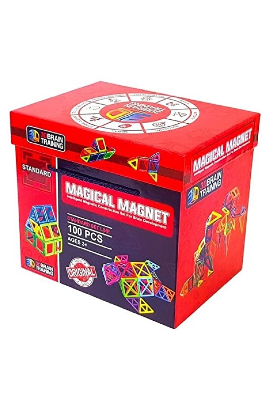 Original Magical Magnet 100 Parça - Orjinal Büyülü Mıknatıs - Mıknatıs Lego - Manyetik Lego Seti