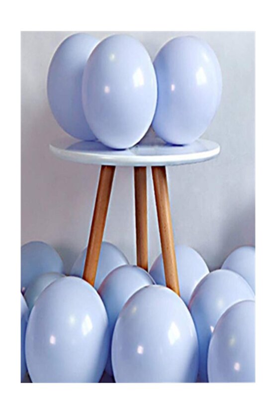 Makaron Balon 12 inç  Mavi Renk 10 Adet