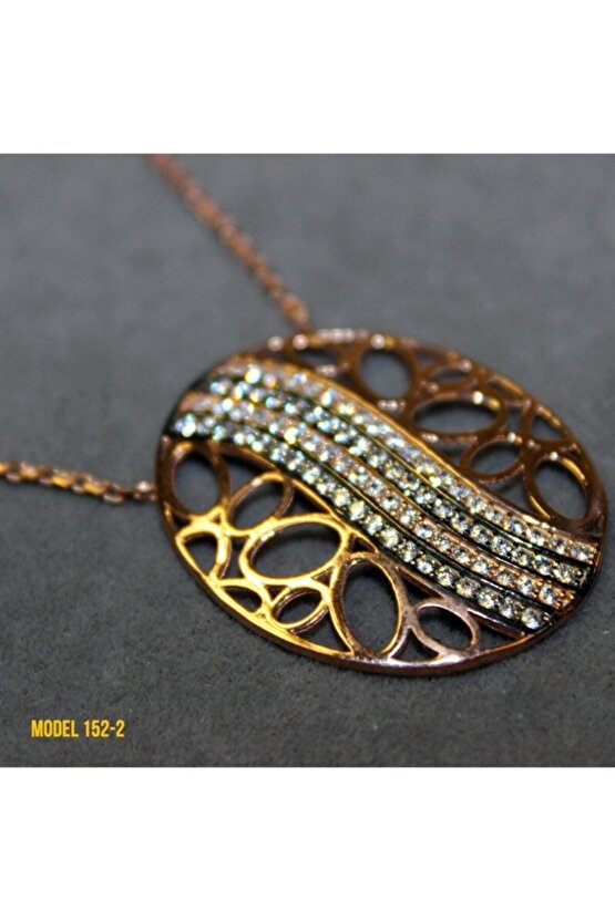 Kadın Gold Osmanlı Motif Oval Kolye