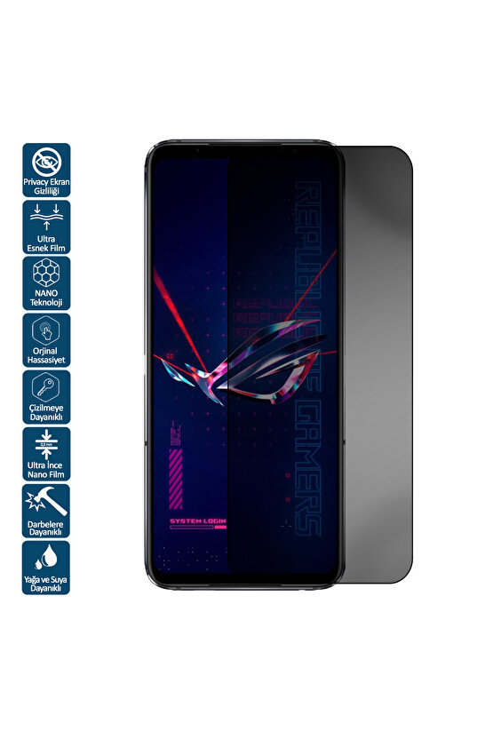 Asus ROG Phone 6 Pro Privacy Hayalet Nano Ekran Koruyucu Film