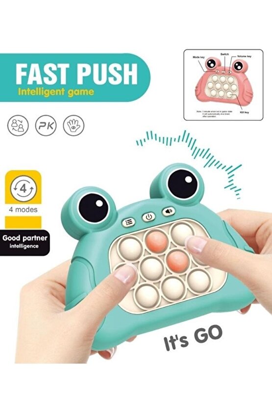 Fast Push Popit Oyuncak Işıklı Ve Sesli Stres Giderici Hızlı Itme Oyuncağı Eğitici Pop It Pembe
