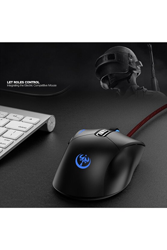 Profesyonel Rgb Led Işıklı Oyuncu Mouse 800-3200 Ayarlanabilir Dpi Gaming Mouse