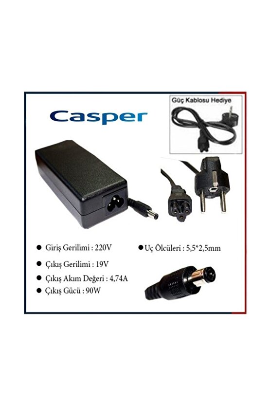 Casper Nırvana Nirvana Nb 15.6 Laptop Dizüstü Şarj Cihazı Adaptörü
