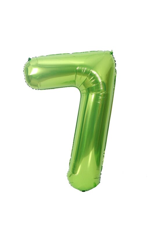 7 Yaş Yeşil Renk Rakam Folyo Balon 7 Yedi Rakam Yeşil Renk Helyum Uçan Balon 100 Cm Rakam Balon
