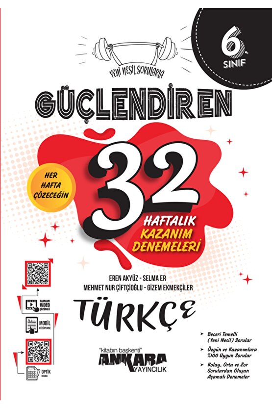 Ankara 6. Sınıf Türkçe Güçlendiren 32 Haftalık Deneme 2023