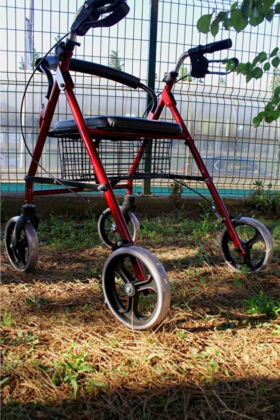 Tekerlekli Sandalye Tekerlekli, Frenli, Sepetli Hasta Yardım Yürüteç Tekerlekli Sandalye