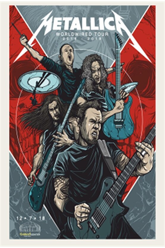 Metallica Dünya Turu 2018 Retro Ahşap Poster
