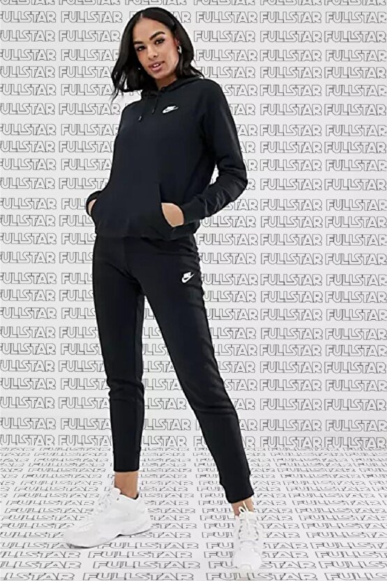 Sportswear Essential Pullover Hoodie Kapüşonlu Sweatshirt Siyah