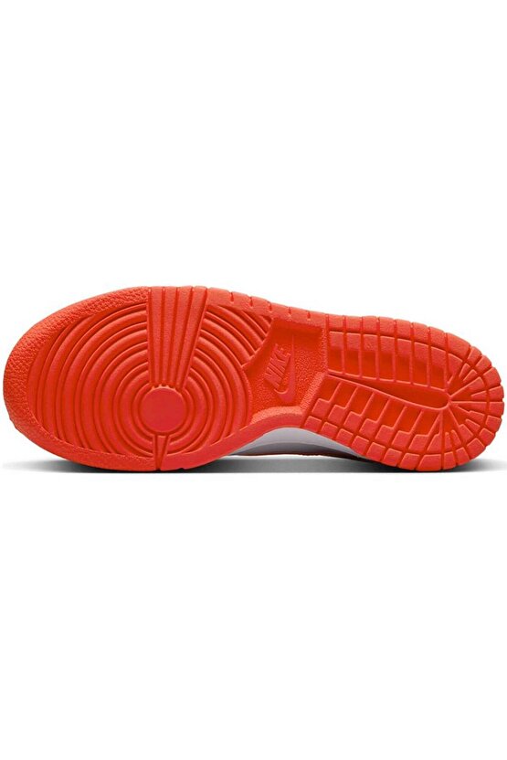 Dunk High Leather Unisex Sneaker Hakiki Deri Bilekli Beyaz Kırmızı Spor Ayakkabı