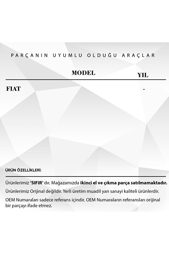 Fiat Için Uyumlu Kilometre Sıfırlama Plastiği