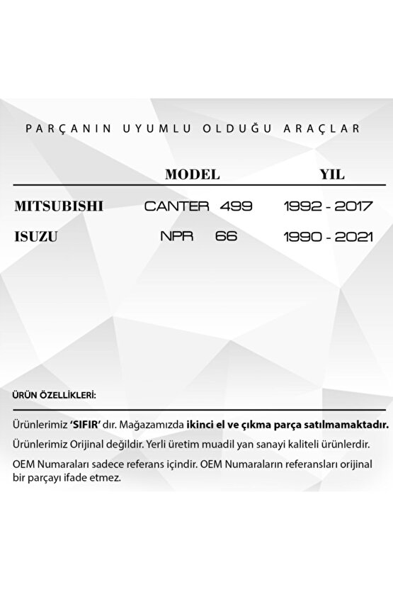 Mitsubishi Canter 499, Isuzu Npr 66 Için Debriyaj-fren Pedal Lastiği