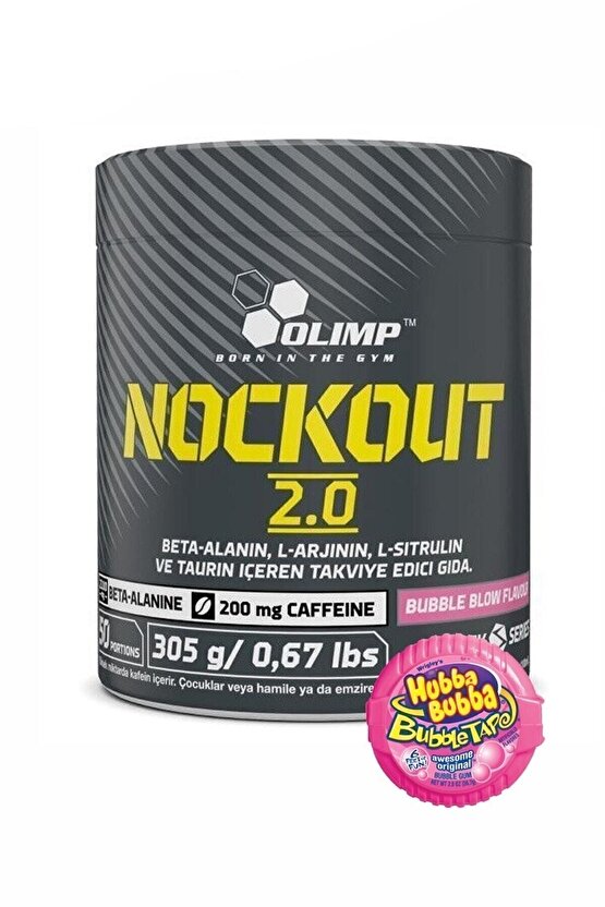 Nockout 2.0 Sakız Aromalı 305 Gr Arjinin Taurin Kafein Beta Alanin Karabiber Ekstresi