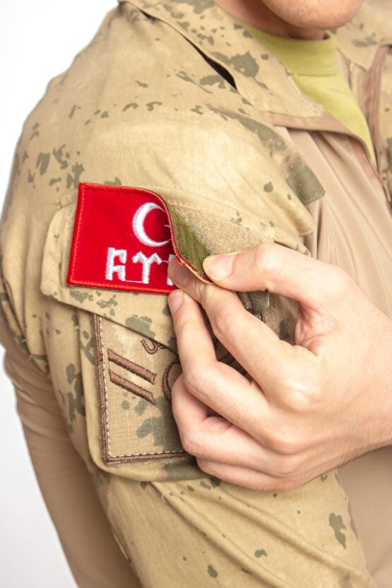 Jandarma Kamuflaj Renkli Uzun Kollu Taktik Operasyon Likrali Combat T-shirt