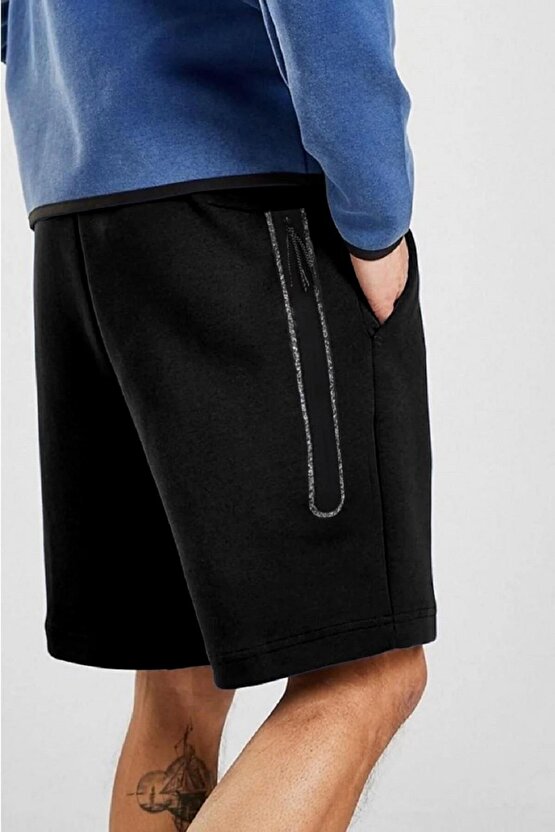 Sportswear Tech Fleece Mens Shorts Siyah Erkek Şort