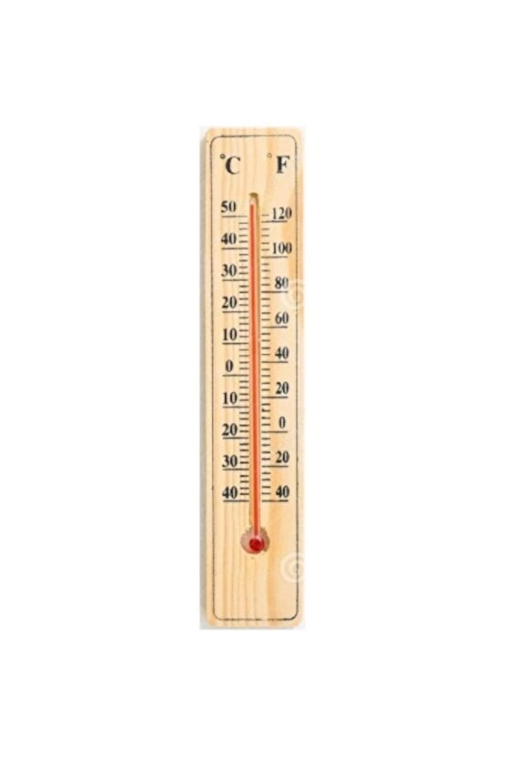 Büyük Boy Ahşap Termometre Oda Sıcaklık Ölçer 3,8x20 cm