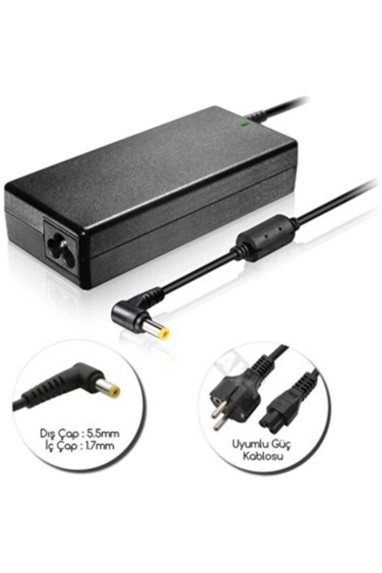 Acer Aspıre E15 Es1-512-206q Adaptör Şarj Aleti Şarz Şarz Cihazı 19 Volt 4.74 Amper