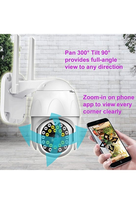 Wifi Smart Camera Kablosuz 5mp Hareketli Su Geçirmez Dış Mekan Güvenlik Kamerası