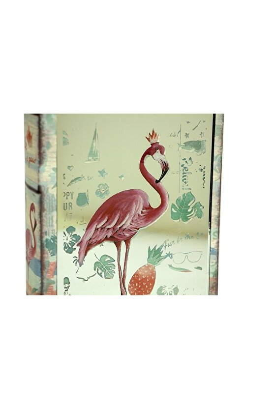 Kutu Kitap Aynalı Flamingo Dekoratiif Hediyelik