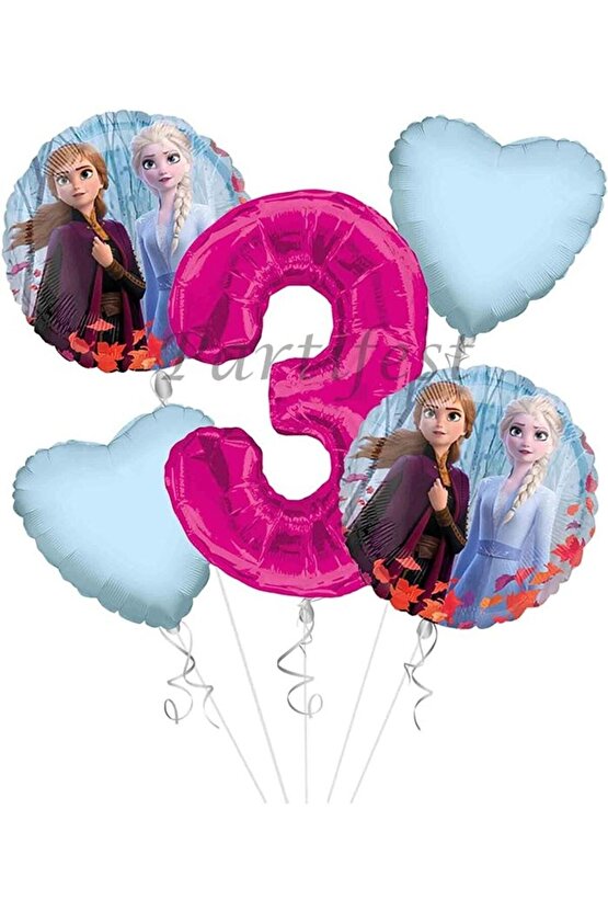 Frozen 3 Yaş Balon Set Elsa Balon Folyo Balon Set Konsept Karlar Ülkesi Doğum Günü Set Yaş Balon