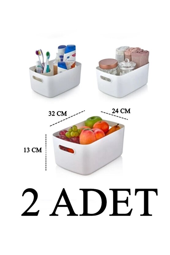 2 ADET 9.5 Lt Dolap Içi, Buzdolabı Düzenleyici, Banyo Organizer Sepet