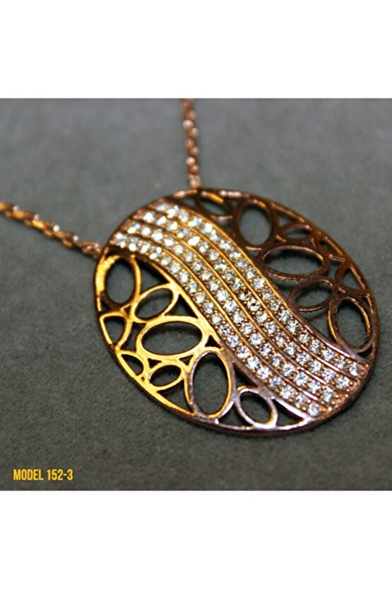 Kadın Gold Osmanlı Motif Oval Kolye