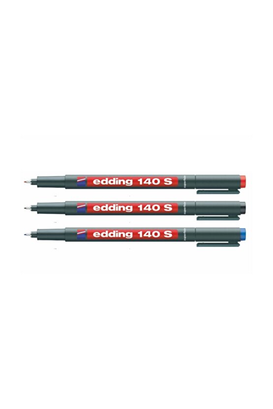 140 S (s)  Ince Iğne Uçlu Asetatlı Permanent Cd Kalemi 3lü 3 Farklı Renk