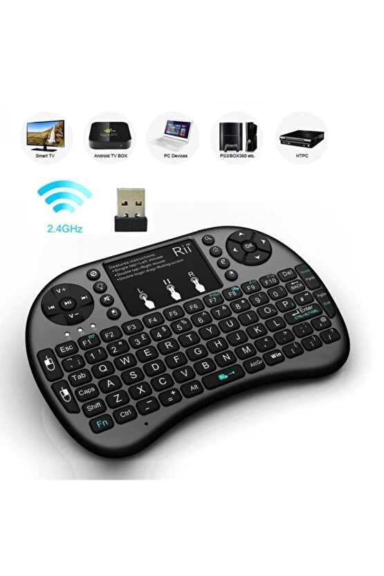 Işıklı Mini Klavye Mouse Smart Tv Box Pc Uyumlu Pg-8035