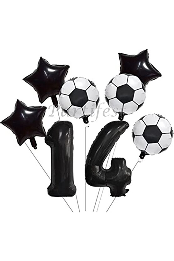 Futbol Konsept 14 Yaş Balon Set Maç Konsept Doğum Günü Set Yaş Balon Set
