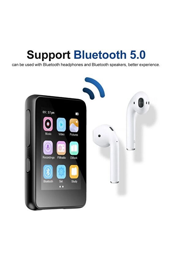 Dokunmatik Ekranlı Bluetooth Lu Mp3 Mp4 Player Dahili Hoparlör Müzik Çalar 4gb Hafızalı Mp Player