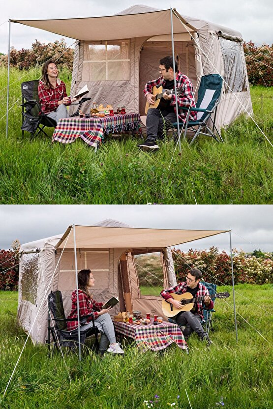 Campfit 5 Mevsim Şişme Çadır Kolay Kurulum Soba Kurulabilen Kamp Çadırı Şişme Çadır