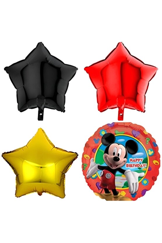Mickey Mouse 8 Yaş Doğum Günü Parti Balon Seti Fare Mickey Mouse Altın Rakam Balon Konsept Set