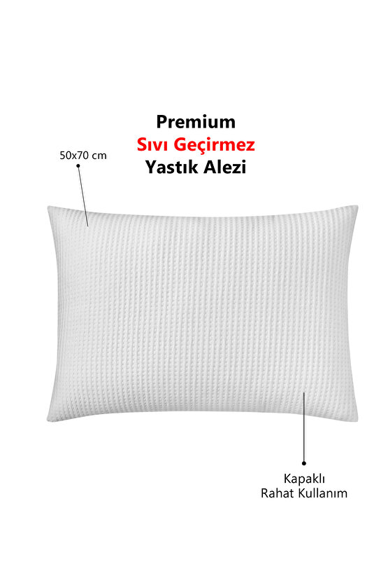 Premium Sıvı Su Geçirmez Kapaklı Yastık Koruyucu Alezi 50x70 cm