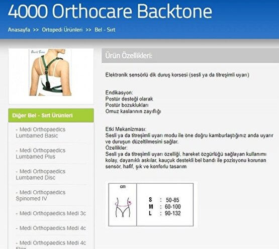 BackTone Dik Duruş Korsesi Elektronik Sensörlü MEDİUM