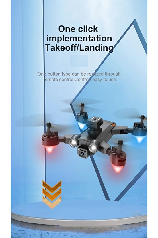 Çift Kameralı Drone Led Işıklı Wifi App Ve Uzaktan Kumanda Kontrollü Quadcopter Katlanabilir Şarjlı