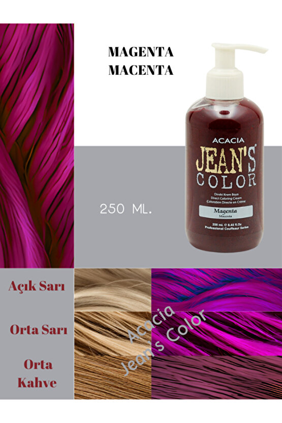 Amonyaksız Renkli Saç Boyası Magenta 250 Ml.kokusuz Su Bazlı Macenta Hair Dye