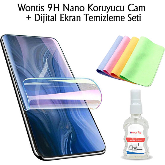 Wontis Realme Narzo 30 5g Ekran Koruyucu Nano Film + Dijital Ekran Temizleme Seti