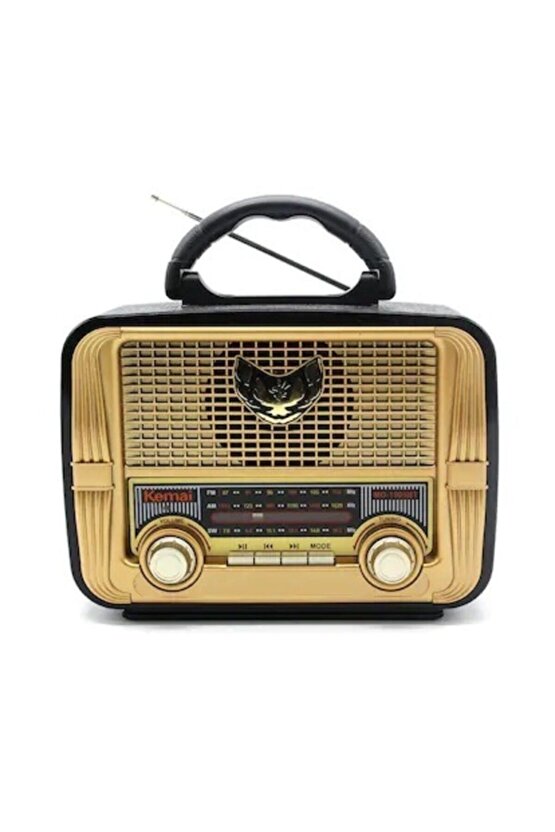 Kemai Md-1905bt Gold Renk Nostaljik Radyo Bluetooth Hoparlör Fm Sd Kart Aux Usb Girişi